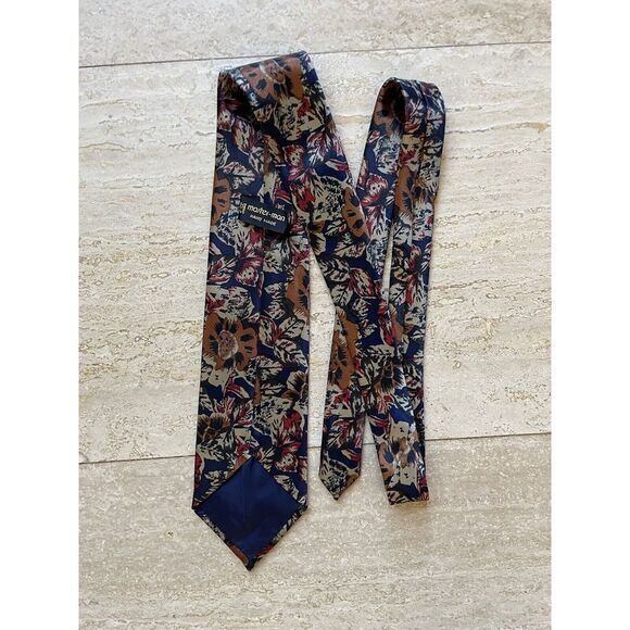 MASTER-MAN‎ Tie Mens Floral Handmade Vtg - Picture 2 of 2